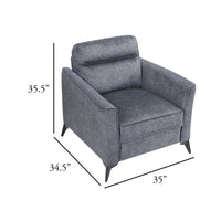 Teli Sofa Chair, Textured Dark Gray Microfiber, Black Metal Legs - BM346766