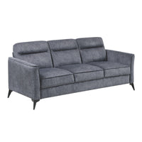 Teli Sofa, Textured Dark Gray Microfiber, Black Metal Legs, 79 Inch  - BM346768