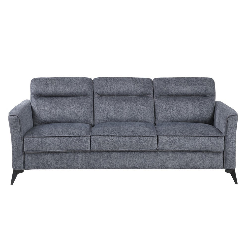 Teli Sofa, Textured Dark Gray Microfiber, Black Metal Legs, 79 Inch  - BM346768