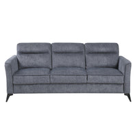 Teli Sofa, Textured Dark Gray Microfiber, Black Metal Legs, 79 Inch  - BM346768