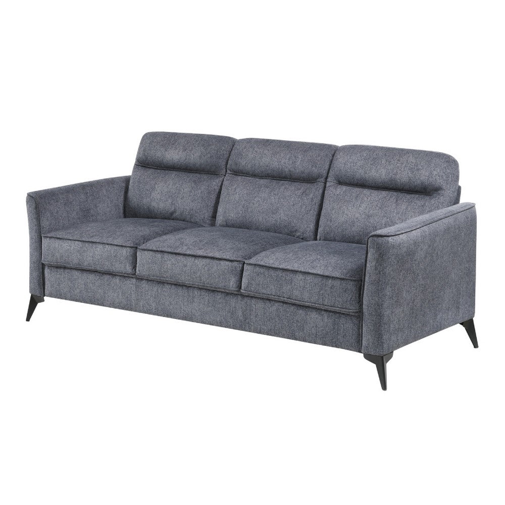 Teli Sofa, Textured Dark Gray Microfiber, Black Metal Legs, 79 Inch  - BM346768