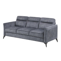 Teli Sofa, Textured Dark Gray Microfiber, Black Metal Legs, 79 Inch  - BM346768