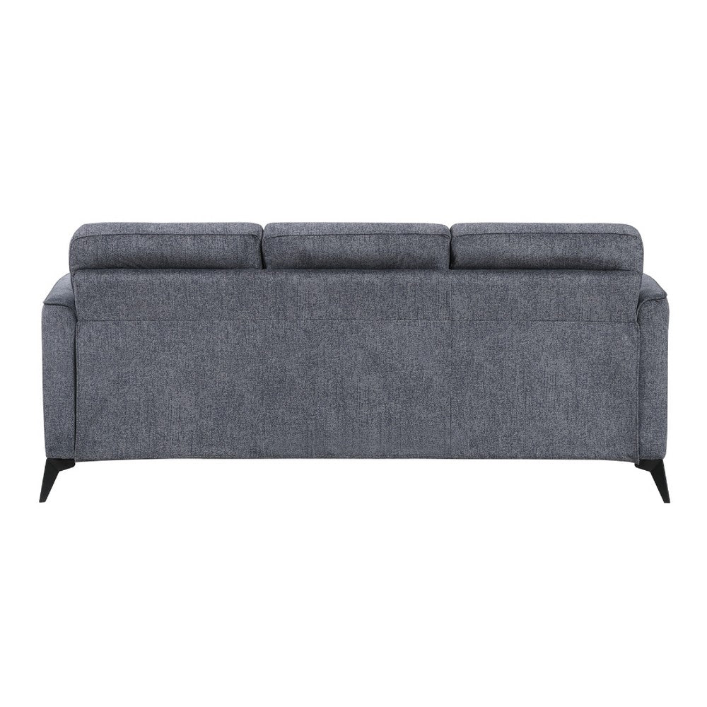 Teli Sofa, Textured Dark Gray Microfiber, Black Metal Legs, 79 Inch  - BM346768
