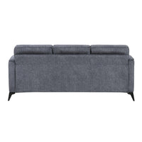 Teli Sofa, Textured Dark Gray Microfiber, Black Metal Legs, 79 Inch  - BM346768