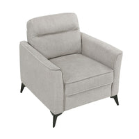 Teli Sofa Armchair, Light Tan Brown Microfiber, Black Metal Legs - BM346769