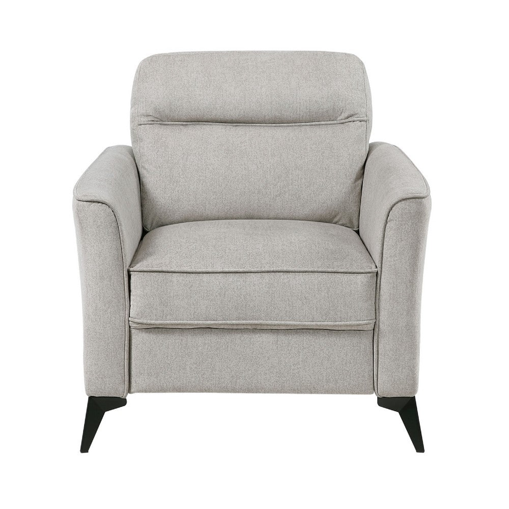 Teli Sofa Armchair, Light Tan Brown Microfiber, Black Metal Legs - BM346769