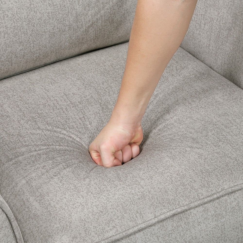 Teli Sofa Armchair, Light Tan Brown Microfiber, Black Metal Legs - BM346769