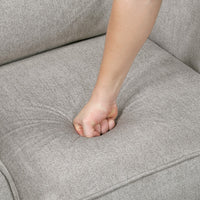 Teli Sofa Armchair, Light Tan Brown Microfiber, Black Metal Legs - BM346769