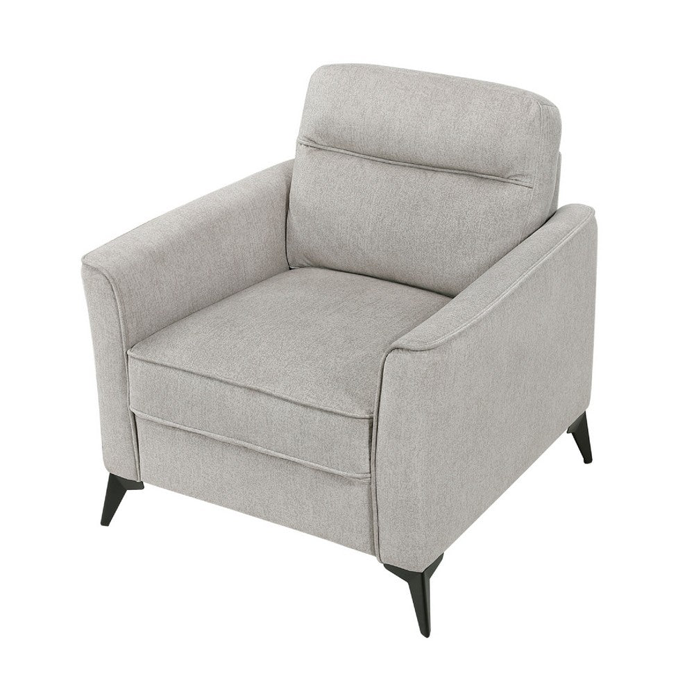 Teli Sofa Armchair, Light Tan Brown Microfiber, Black Metal Legs - BM346769