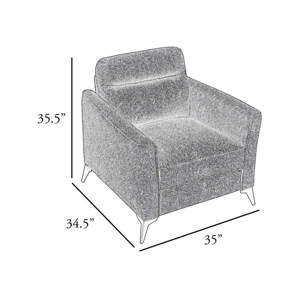 Teli Sofa Armchair, Light Tan Brown Microfiber, Black Metal Legs - BM346769