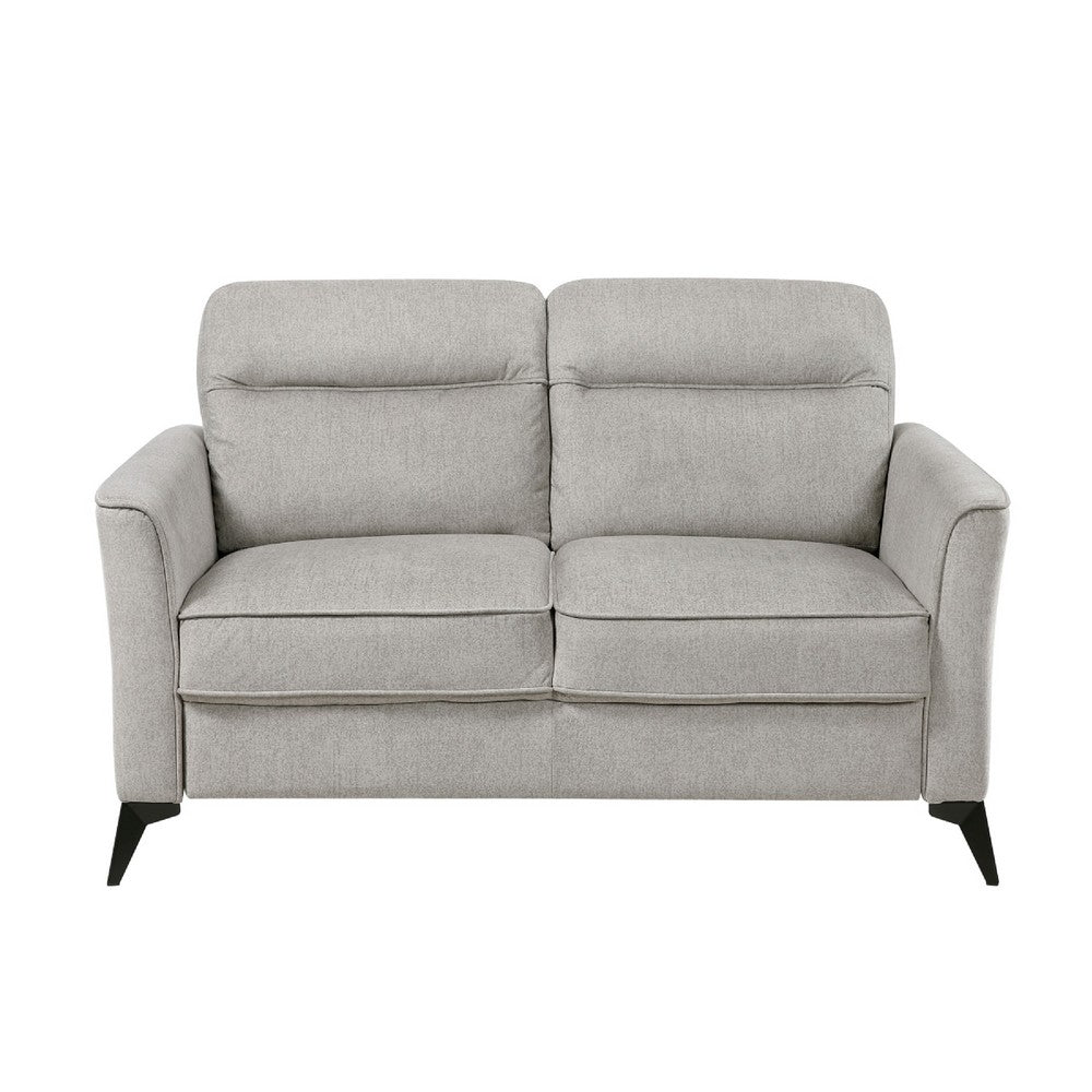 Teli Loveseat, Light Tan Brown Microfiber, Black Metal Legs, 57 Inch  - BM346770
