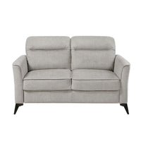 Teli Loveseat, Light Tan Brown Microfiber, Black Metal Legs, 57 Inch  - BM346770