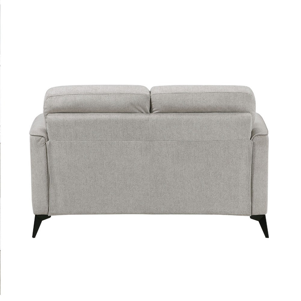 Teli Loveseat, Light Tan Brown Microfiber, Black Metal Legs, 57 Inch  - BM346770
