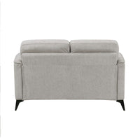 Teli Loveseat, Light Tan Brown Microfiber, Black Metal Legs, 57 Inch  - BM346770