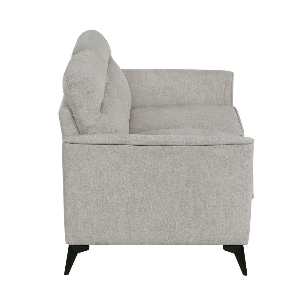 Teli Loveseat, Light Tan Brown Microfiber, Black Metal Legs, 57 Inch  - BM346770