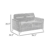 Teli Loveseat, Light Tan Brown Microfiber, Black Metal Legs, 57 Inch  - BM346770