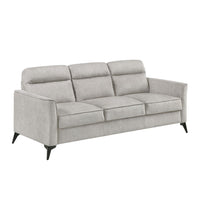 Teli Sofa, Light Tan Brown Microfiber, Black Metal Legs, 79 Inch  - BM346771