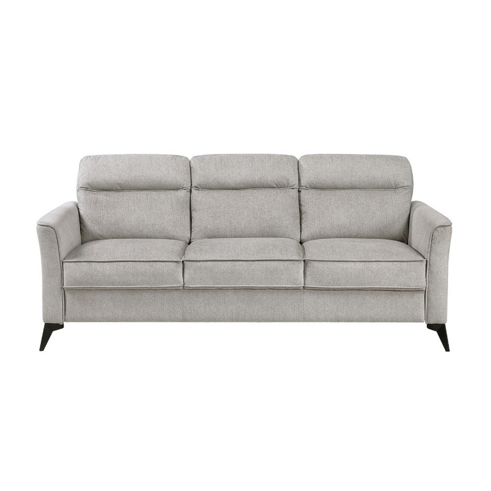 Teli Sofa, Light Tan Brown Microfiber, Black Metal Legs, 79 Inch  - BM346771