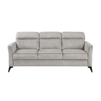 Teli Sofa, Light Tan Brown Microfiber, Black Metal Legs, 79 Inch  - BM346771