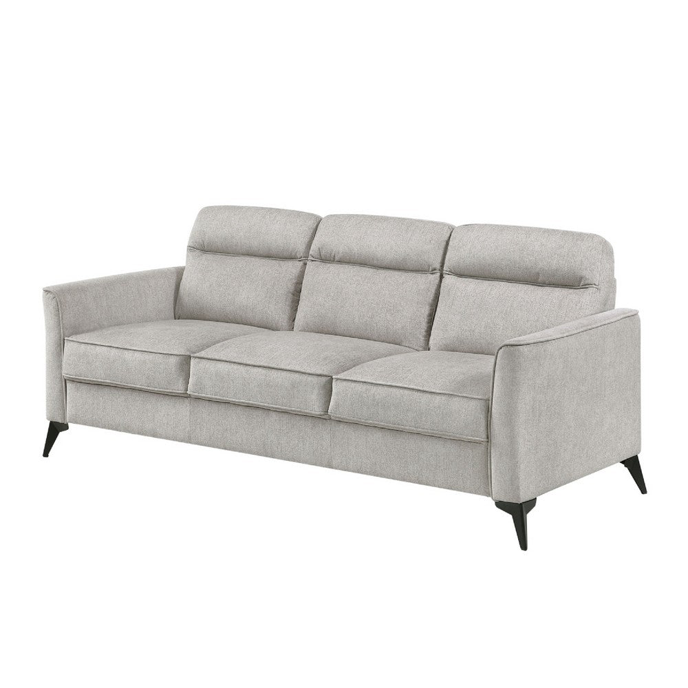 Teli Sofa, Light Tan Brown Microfiber, Black Metal Legs, 79 Inch  - BM346771