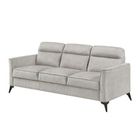 Teli Sofa, Light Tan Brown Microfiber, Black Metal Legs, 79 Inch  - BM346771
