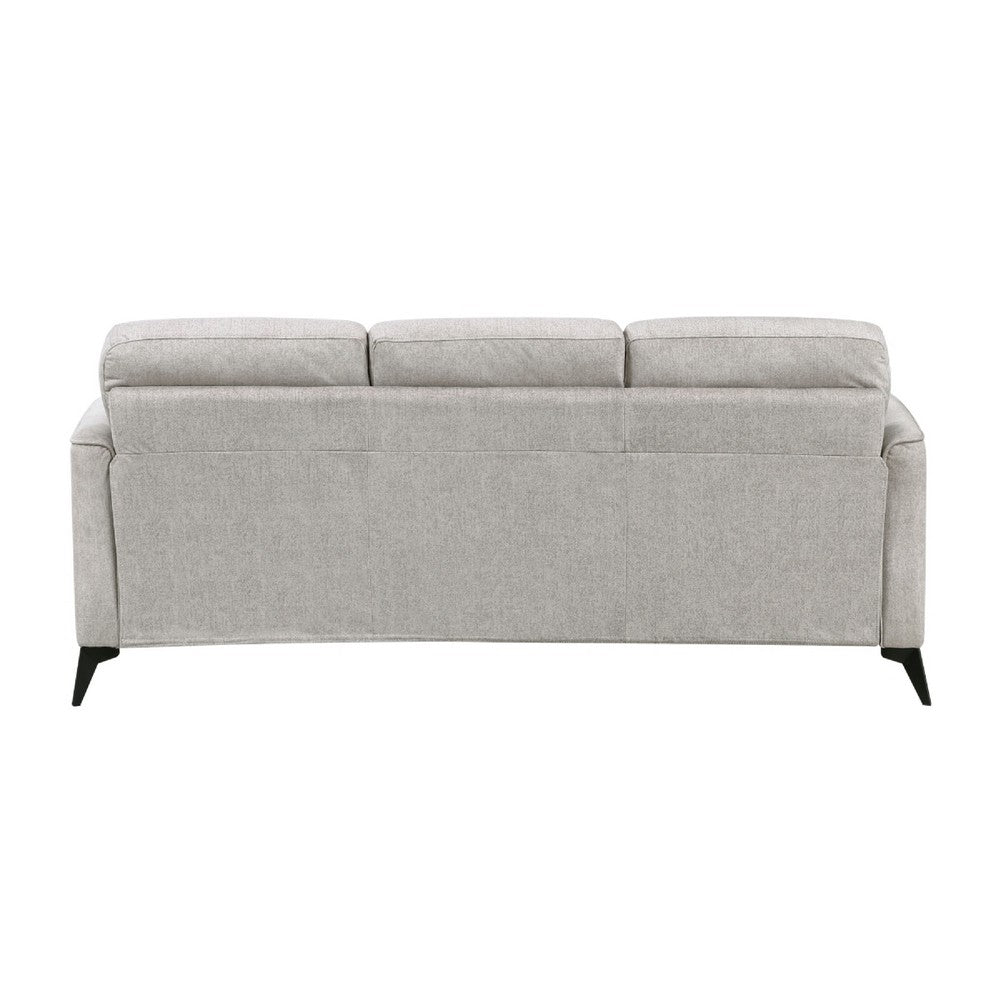 Teli Sofa, Light Tan Brown Microfiber, Black Metal Legs, 79 Inch  - BM346771