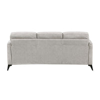 Teli Sofa, Light Tan Brown Microfiber, Black Metal Legs, 79 Inch  - BM346771