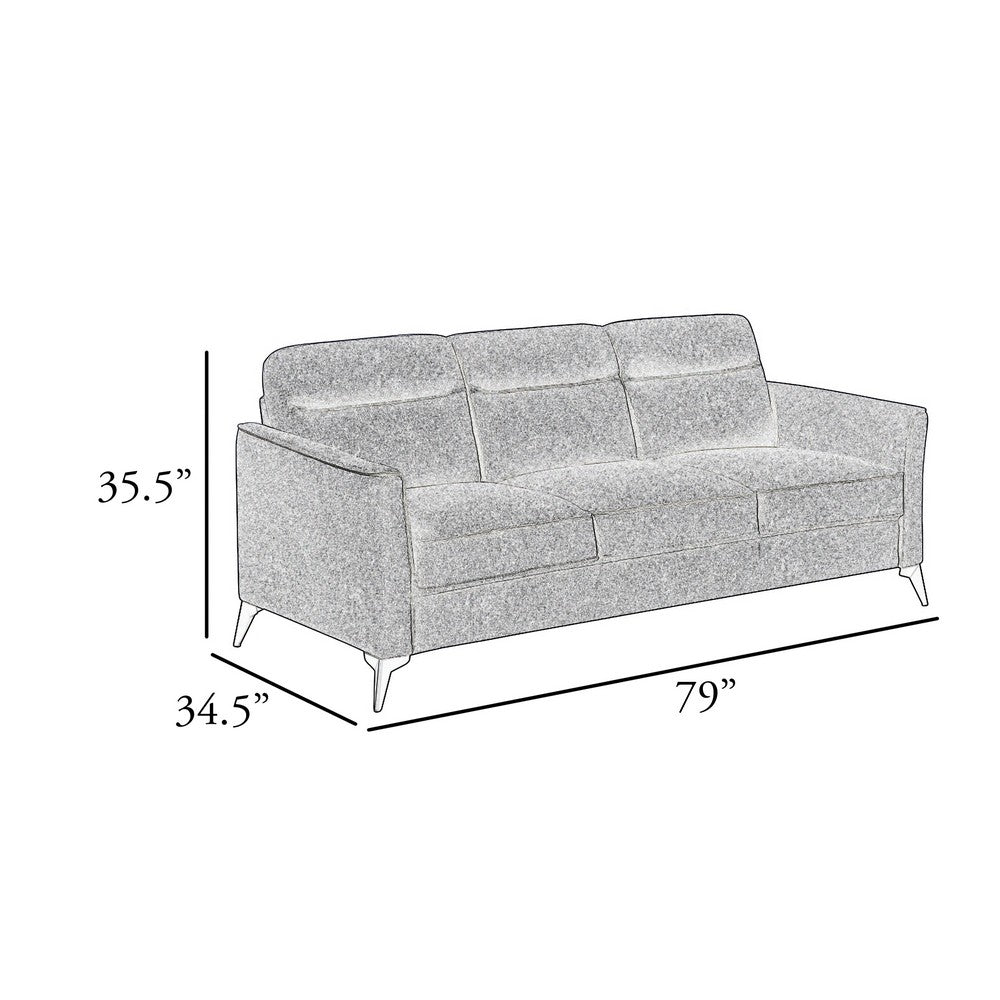 Teli Sofa, Light Tan Brown Microfiber, Black Metal Legs, 79 Inch  - BM346771