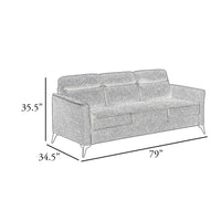 Teli Sofa, Light Tan Brown Microfiber, Black Metal Legs, 79 Inch  - BM346771