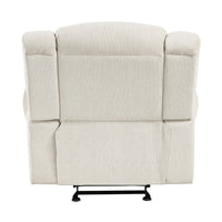 Reo Manual Reclining Chair with Glider Motion, Soft Beige Chenille - BM346773