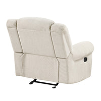 Reo Manual Reclining Chair with Glider Motion, Soft Beige Chenille - BM346773