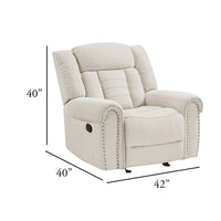 Reo Manual Reclining Chair with Glider Motion, Soft Beige Chenille - BM346773