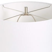 Table Lamp, Off White Linen Shade, Weathered Black Urn Body, 24 Inch - BM346783
