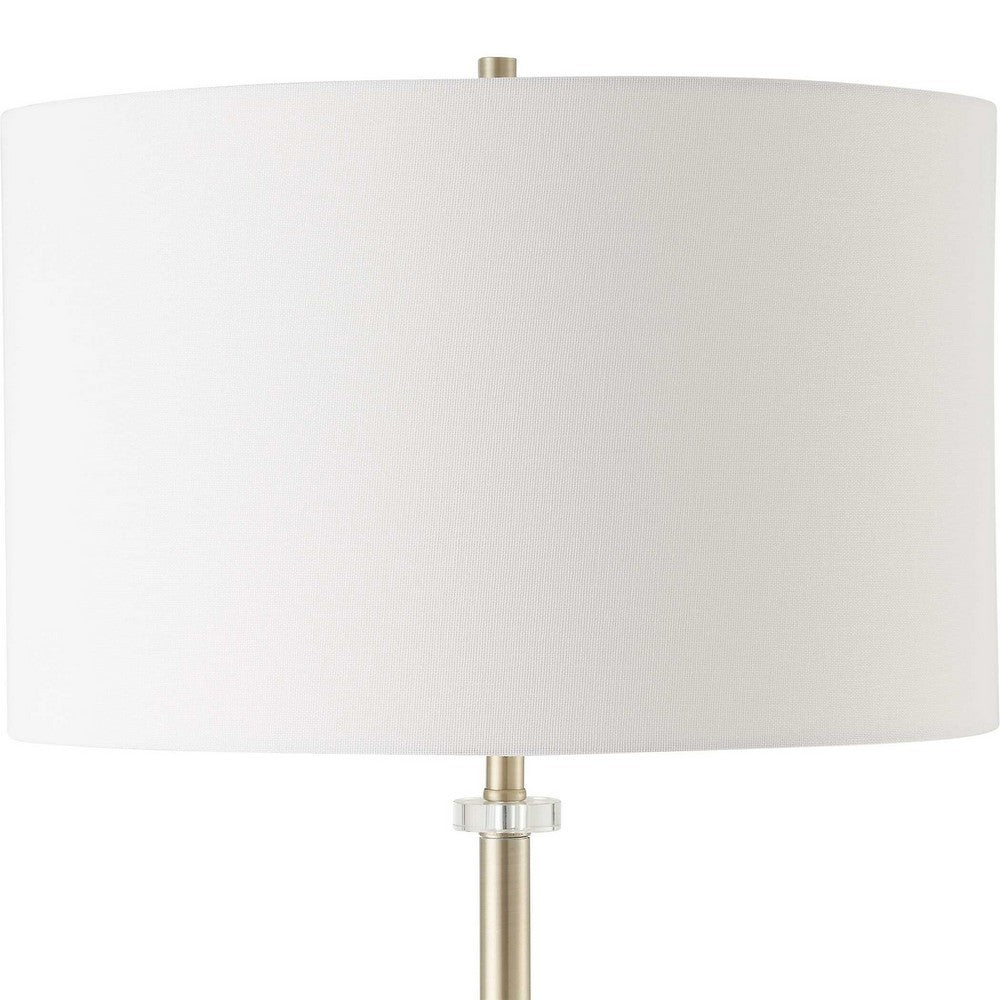 Gek Floor Lamp, Off White Linen Shade, Black Tapered Base, 63 Inch - BM346786
