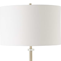 Gek Floor Lamp, Off White Linen Shade, Black Tapered Base, 63 Inch - BM346786