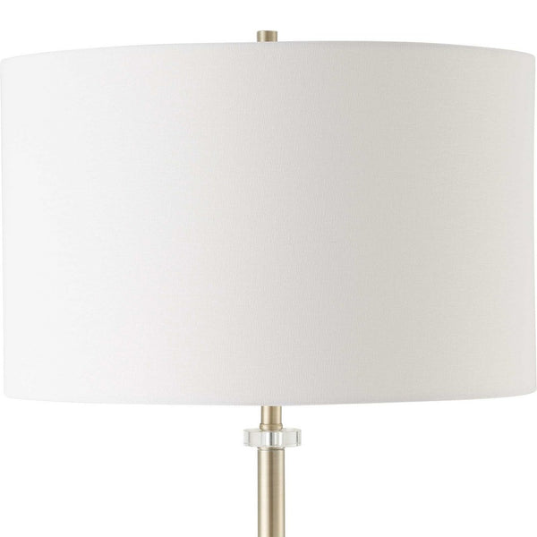 Gek Floor Lamp, Off White Linen Shade, Black Tapered Base, 63 Inch - BM346786