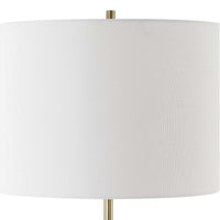 Gek Table Lamp, Off White Linen Shade, Black Tapered Base, 28 Inch - BM346787
