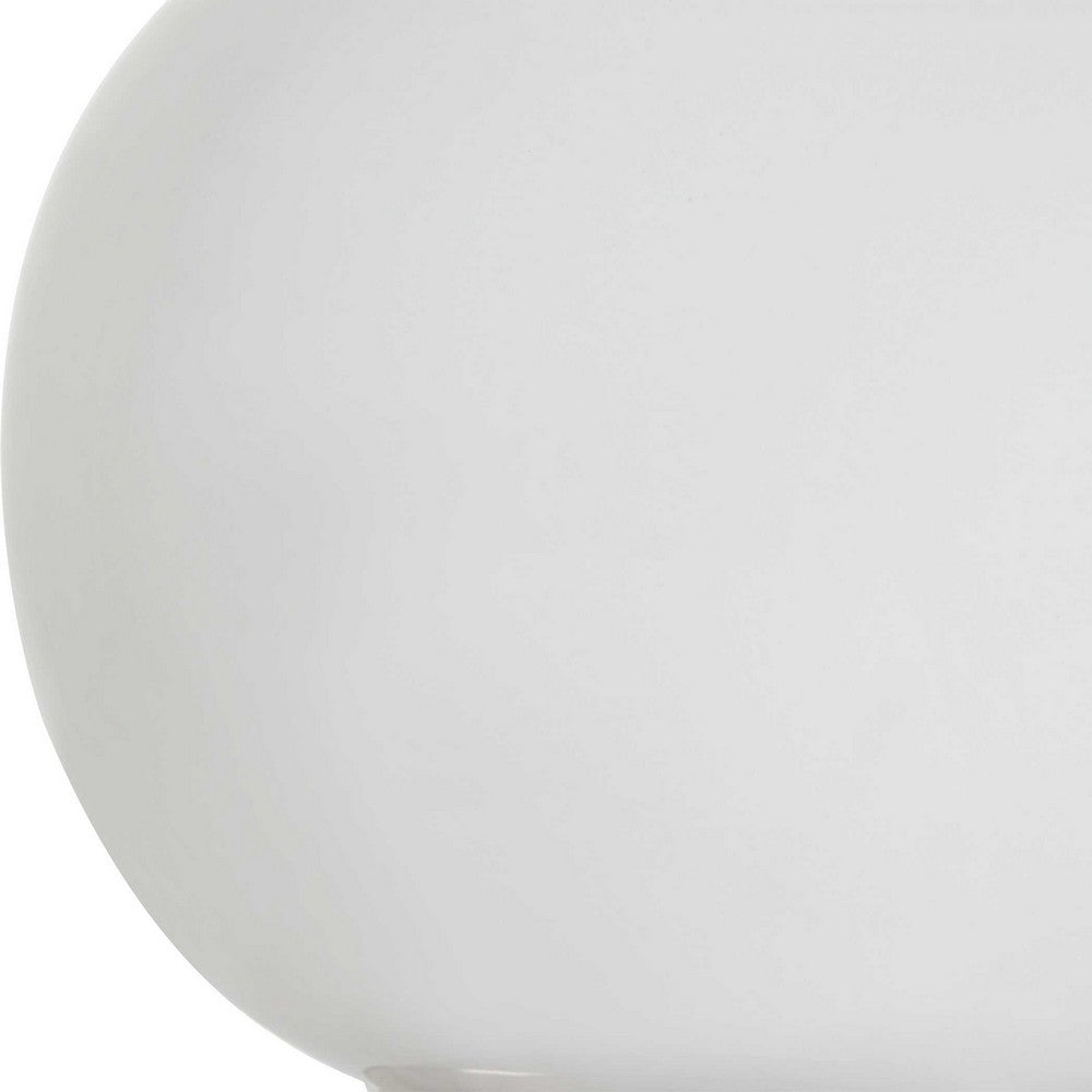 Roe Table Lamp, White Linen Shade, White Gourd Ceramic Body, 26 Inch - BM346792