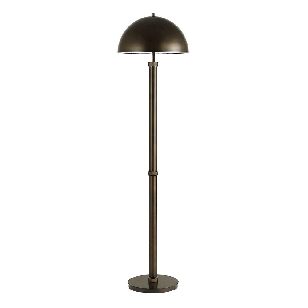 Jesy Modern Floor Lamp with Dome Metal Shade, 59 Inch Dark Bronze - BM346795