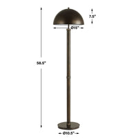 Jesy Modern Floor Lamp with Dome Metal Shade, 59 Inch Dark Bronze - BM346795