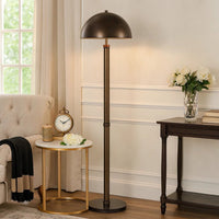 Jesy Modern Floor Lamp with Dome Metal Shade, 59 Inch Dark Bronze - BM346795