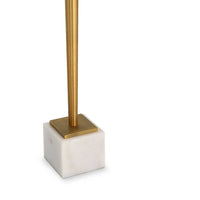 Lemy Accent Table, 11 Inch Square Glass Top, White Marble, Retro Brass - BM346801