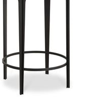 Pery Accent Table, 16 Inch Round Mirrored Top, Matte Black Frame - BM346806