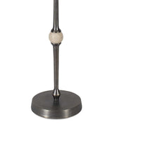 Acy Accent Table, 9 Inch Metal Top, Round Travertine Insert, Dark Bronze - BM346818