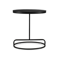 Weny Accent Table, 21 Inch Oval Top, Black Aluminium and Iron Base - BM346820