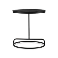Weny Accent Table, 21 Inch Oval Top, Black Aluminium and Iron Base - BM346820