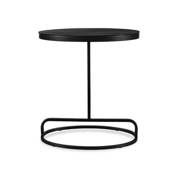 Weny Accent Table, 21 Inch Oval Top, Black Aluminium and Iron Base - BM346820
