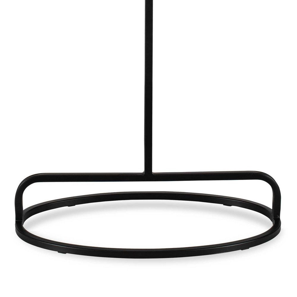 Weny Accent Table, 21 Inch Oval Top, Black Aluminium and Iron Base - BM346820