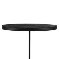 Weny Accent Table, 21 Inch Oval Top, Black Aluminium and Iron Base - BM346820