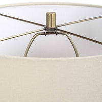 Table Lamp, Beige Linen Shade, Distressed Emerald Green Ceramic 28 Inch - BM346825